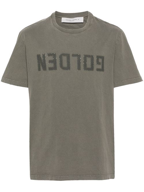 Dust olive green cotton t-shirt GOLDEN GOOSE | GMP01220P00067135479